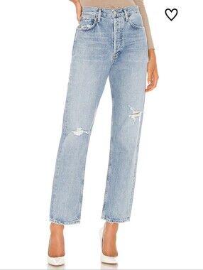AGOLDE Light Blue Straight Leg Jeans